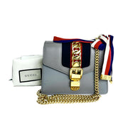 Gucci Sylvie Mini Grey Chain Shoulder Bag - Jiaxyk